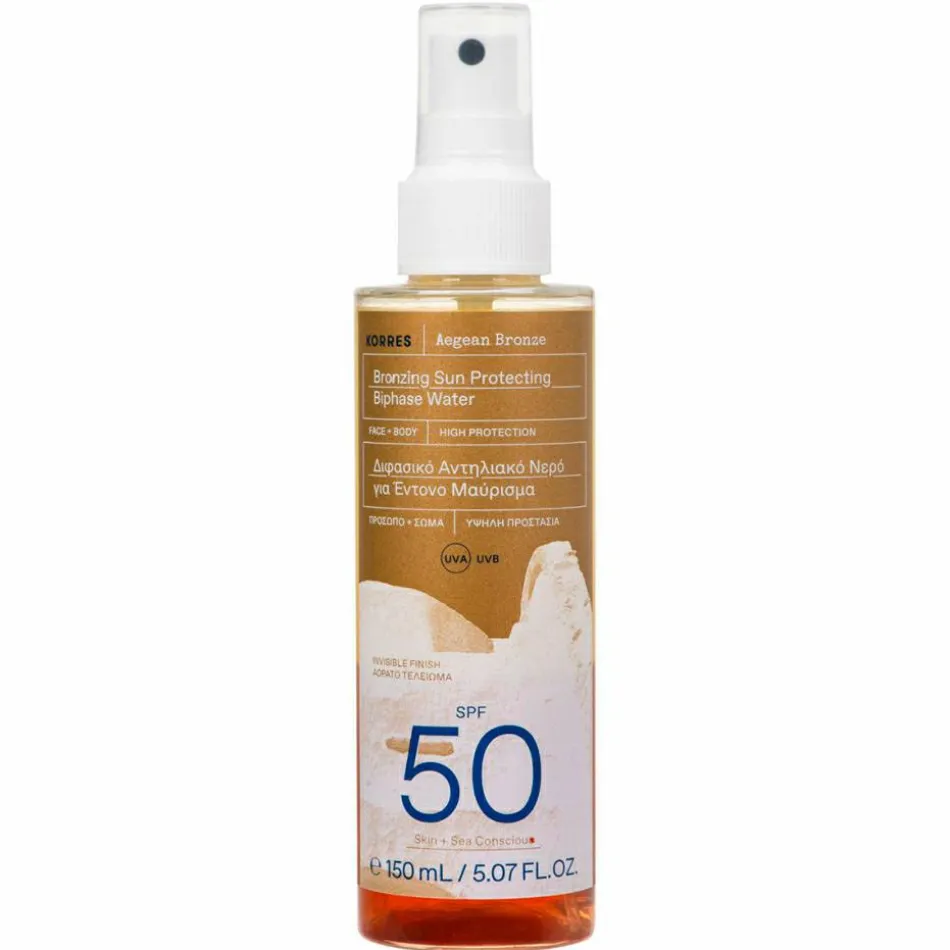 Aegean Bronze Bronzing Sun Protecting Biphase Water SPF 50 150 ml