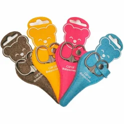 Babyschere gebogen rostfrei, 9 cm inkl. Bärchen-Etui