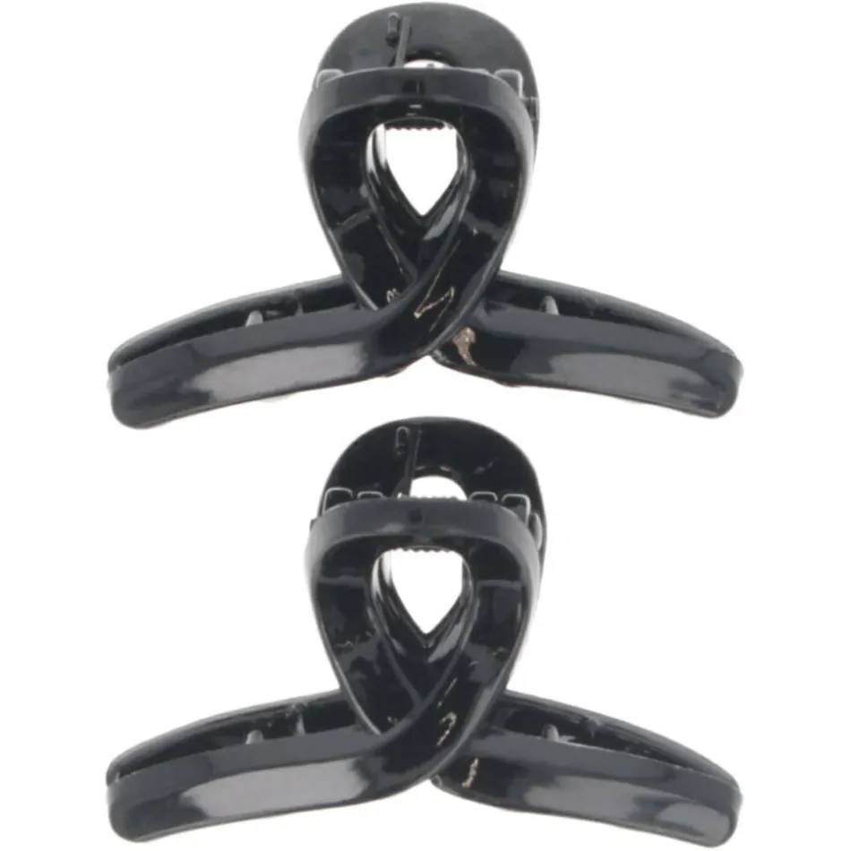 Haarklammern black shiny 2 Stück