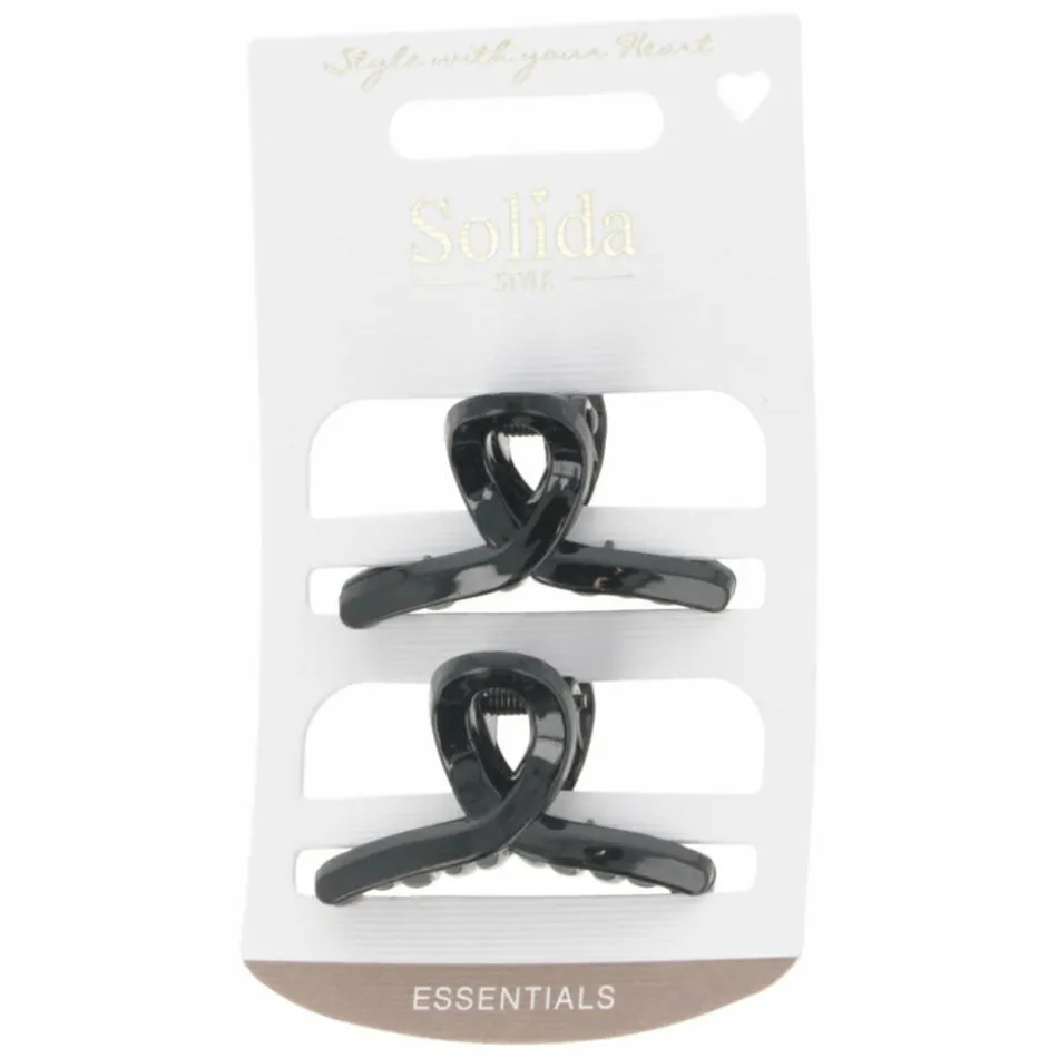 Haarklammern black shiny 2 Stück