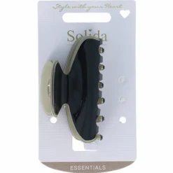 Haarklammer schwarz/beige groß shiny