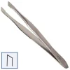 Haarpinzette schräg rostfrei, 8 cm