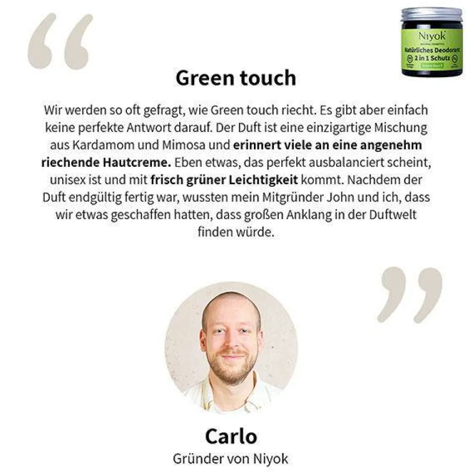2 in 1 anti-transpirante Deocreme - Green touch 40 ml