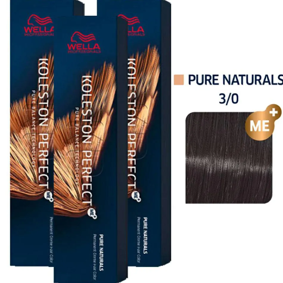 Koleston Perfect ME+ Pure Naturals 3er Set 3/0 Dunkelbraun 3 x 60 ml