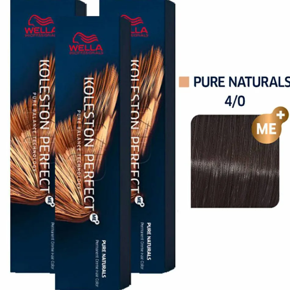 Koleston Perfect ME+ Pure Naturals 3er Set 4/0 Mittelbraun 3 x 60 ml