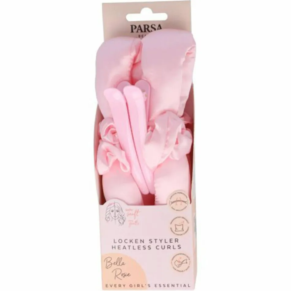 Lockentool mit Srunchies und Haarclips Pink