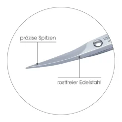 Nagel- und Hautschere gebogen rostfrei, 9 cm