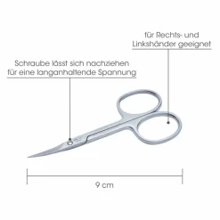 Nagel- und Hautschere gebogen rostfrei, 9 cm