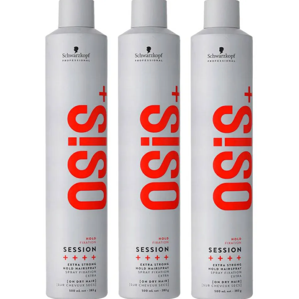 OSIS+ Hold Session Extra Strong Hold Hairspray 3er Set 3 x 500 ml